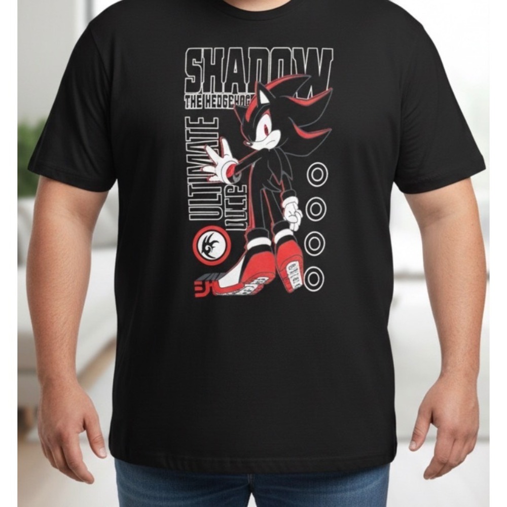 Sonic The Hedgehog Shadow The Hedgehog Ultimate Life Form Black T-Shirt 3XL SEGA